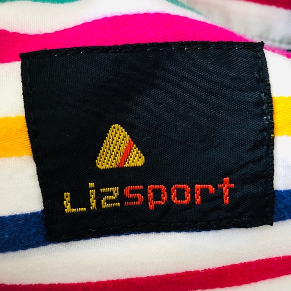 Liz Sport Rainbow Striped Button Down MEDIUM - Picture 10 of 11